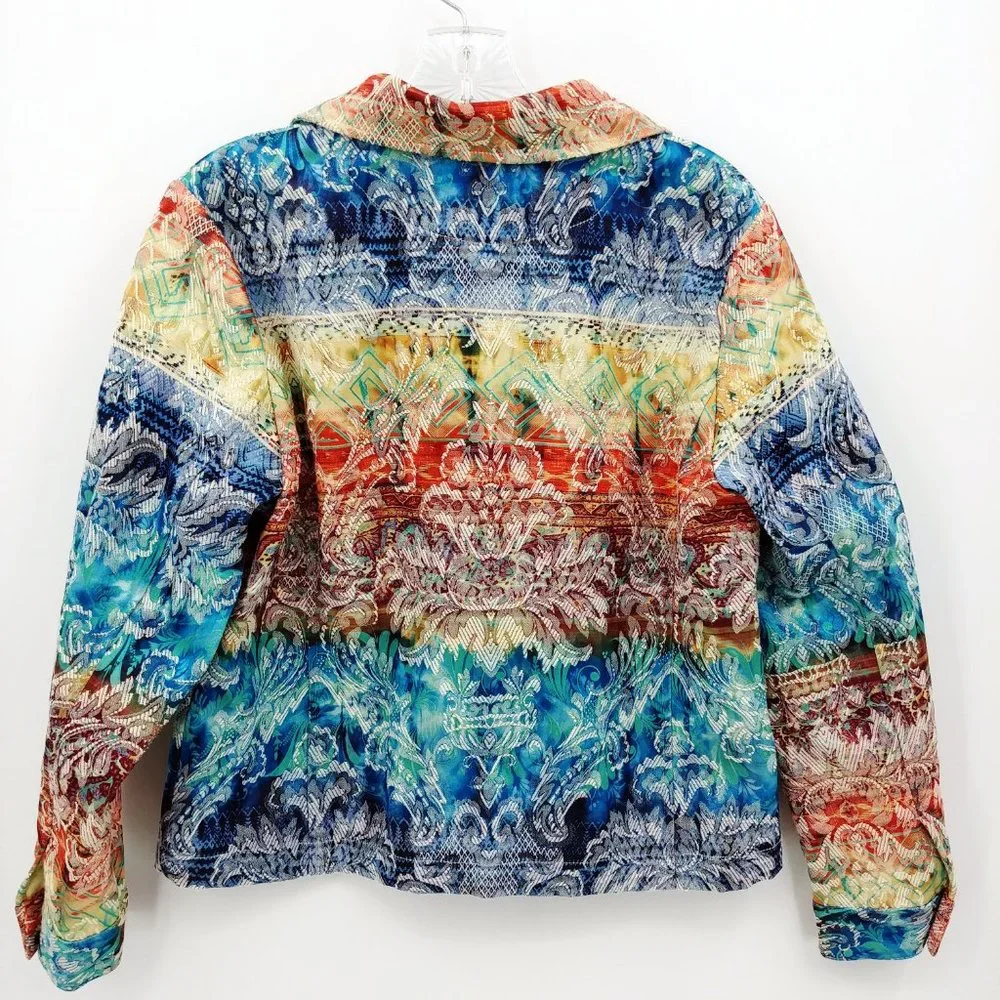 COLDWATER CREEK Lightweight Jacquard Cotton Jacket - Picture 5 of 6